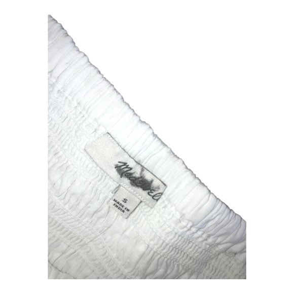 Madewell Womens White Smocked-Waist Poplin Midi Skirt - Picture 5 of 8